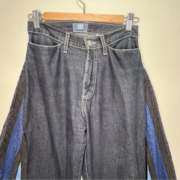 Vintage French Dressing Upcycled Bell Bottom Jeans Wide Leg Baggy 70s Style - Picture 3 of 16
